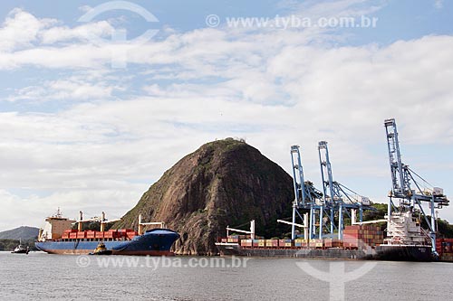  Candido Rondon Cargo ship - Vitoria Port with the Municipal Natural Monument of Vitoria Hill in the background  - Vila Velha city - Espirito Santo state (ES) - Brazil