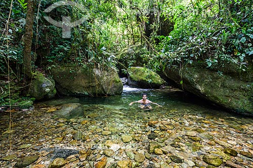  Bather - Bromelias Well (Bromeliads Well) - Serrinha do Alambari Environmental Protection Area  - Resende city - Rio de Janeiro state (RJ) - Brazil