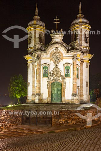  Facade of Sao Francisco de Assis Church at night  - Ouro Preto city - Minas Gerais state (MG) - Brazil