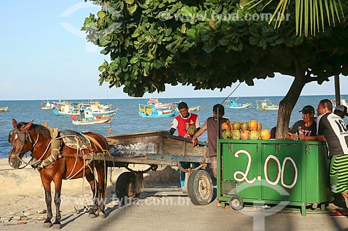  Street vendor of coconut - Tambau Beach waterfront  - Joao Pessoa city - Paraiba state (PB) - Brazil
