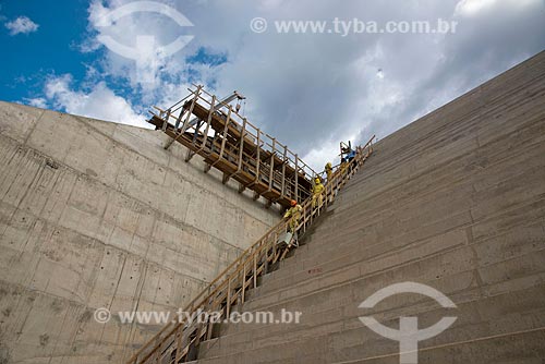  Construction site of Porcos Dam - part of the Project of Integration of Sao Francisco River with the watersheds of Northeast setentrional  - Brejo Santo city - Ceara state (CE) - Brazil