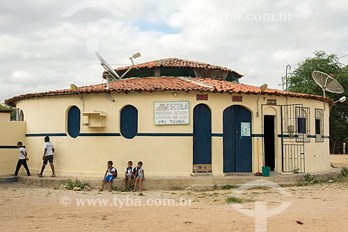  Facade of Acilon Ciriaco da Luz Pin Truka Indigenous School - Camaleao Village - Truka tribe  - Cabrobo city - Pernambuco state (PE) - Brazil