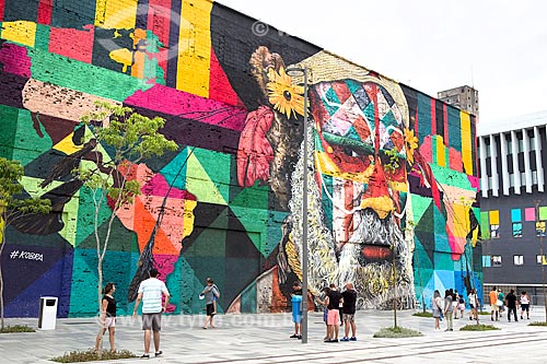  Detail of the Ethnicities Wall - Mayor Luiz Paulo Conde Waterfront (2016)  - Rio de Janeiro city - Rio de Janeiro state (RJ) - Brazil