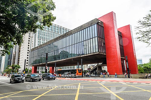  View of the Art Museum of Sao Paulo (MASP) from  Paulista Avenue  - Sao Paulo city - Sao Paulo state (SP) - Brazil