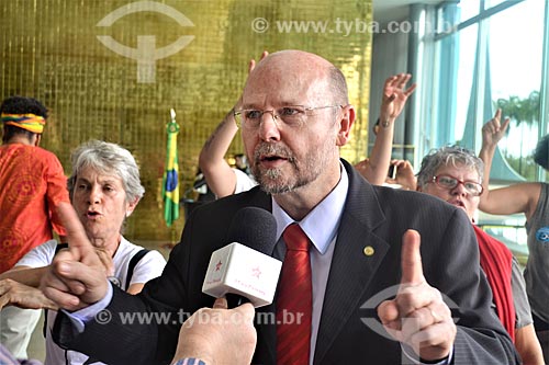  Interview with Deputy Elvino Bohn Gass after the approval of President Dilma Rousseff impeachment in the Federal Senate  - Brasilia city - Distrito Federal (Federal District) (DF) - Brazil