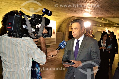  Interview with the Senator Aecio Neves during the judgment session of the President Dilma Rousseff impeachment in the Federal Senate  - Brasilia city - Distrito Federal (Federal District) (DF) - Brazil
