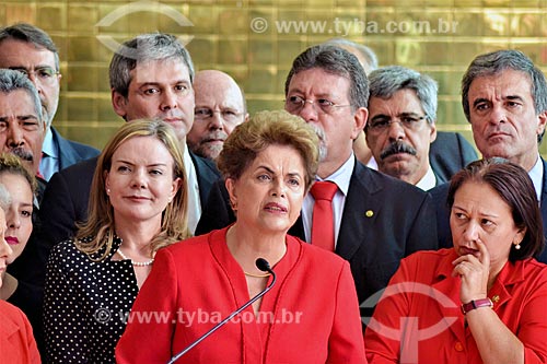  Collective interview of President Dilma Rousseff - Alvorada Palace after the approval impeachment in the Federal Senate  - Brasilia city - Distrito Federal (Federal District) (DF) - Brazil