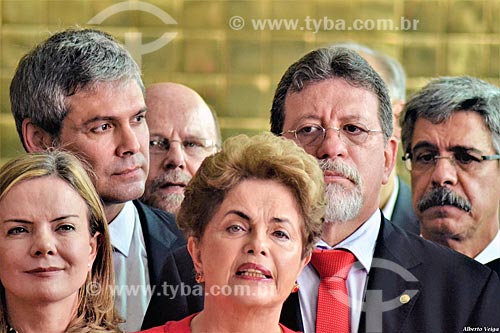  Collective interview of President Dilma Rousseff - Alvorada Palace after the approval impeachment in the Federal Senate  - Brasilia city - Distrito Federal (Federal District) (DF) - Brazil