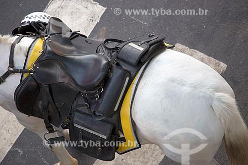  Top view of horse saddle of the Military Police cavalry  - Rio de Janeiro city - Rio de Janeiro state (RJ) - Brazil