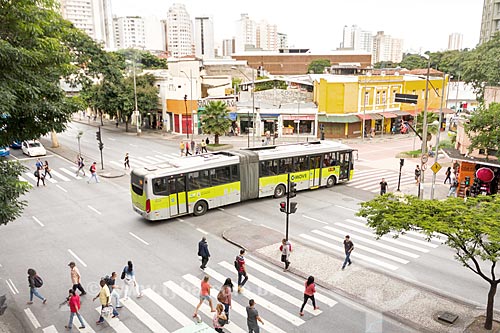  Articulated bus - Central Area MOVE Corridor - Bus Rapid Transit System of Belo Horizonte city - corner of Amazonas Avenue with Parana Avenue  - Belo Horizonte city - Minas Gerais state (MG) - Brazil