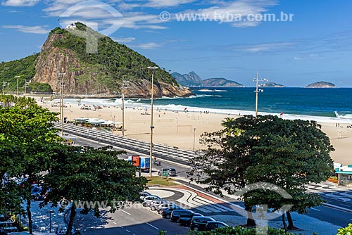  View of the Copacabana Beach Environmental with the Protection Area of Morro do Leme in the background  - Rio de Janeiro city - Rio de Janeiro state (RJ) - Brazil