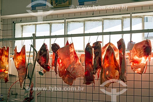  Pork exposed in butcher shop - Pouso Alegre Municipal Market  - Pouso Alegre city - Minas Gerais state (MG) - Brazil