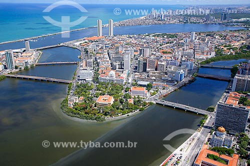  Aerial photo of the Campo das Princesas Palace (Fields of Princess Palace) - 1841 - headquarters of the State Government  - Recife city - Pernambuco state (PE) - Brazil