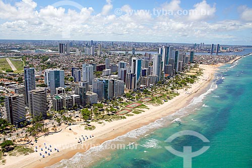  Aerial photo of the Boa Viagem Beach with the Pina Beach in the background  - Recife city - Pernambuco state (PE) - Brazil