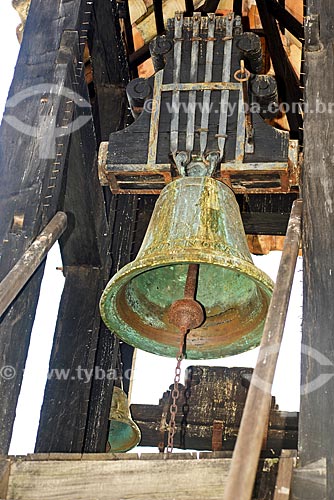  Detail of bell of Our Lady of the Good Death Church (1779) - also now houses the Museum of Sacred Art of Boa Morte  - Goias city - Goias state (GO) - Brazil