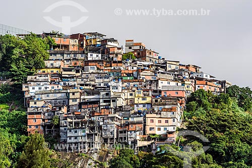  View of Morro dos Prazeres slum from Cosme Velho neighborhood  - Rio de Janeiro city - Rio de Janeiro state (RJ) - Brazil