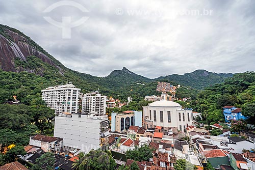  View of the Saint Jude the Apostle Church with Christ the Redeemer in the background  - Rio de Janeiro city - Rio de Janeiro state (RJ) - Brazil