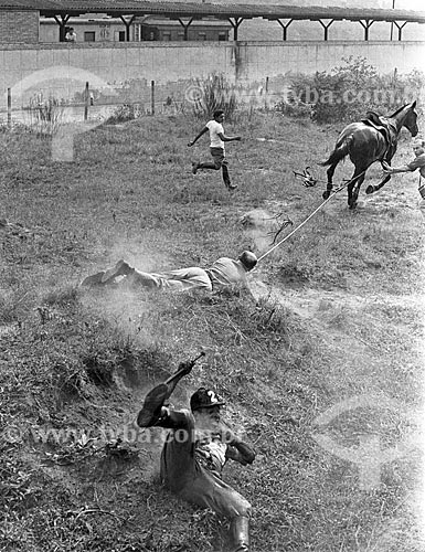  Fall of horsemanship during the Pan American Games - Sao Paulo city 1963  - Sao Paulo city - Sao Paulo state (SP) - Brazil