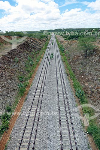  View of snippet of the New Transnordestina Railroad  - Salgueiro city - Pernambuco state (PE) - Brazil
