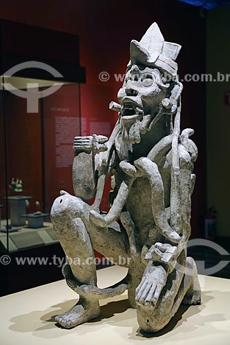  Detail of statue on exhibit - Museo Nacional de Antropologia (National Museum of Anthropology of Mexico)  - Mexico city - Federal District - Mexico