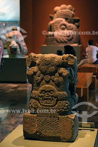  Detail of sculpture on exhibit - Museo Nacional de Antropologia (National Museum of Anthropology of Mexico)  - Mexico city - Federal District - Mexico
