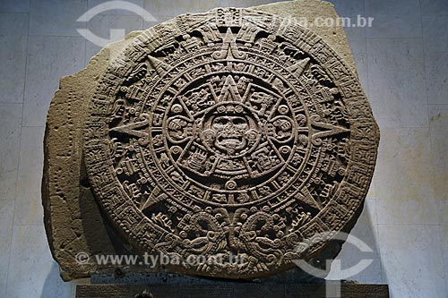  Detail of Piedra del Sol (Sun Stone) - part of collection Mexica of the Museo Nacional de Antropologia (National Museum of Anthropology of Mexico)  - Mexico city - Federal District - Mexico