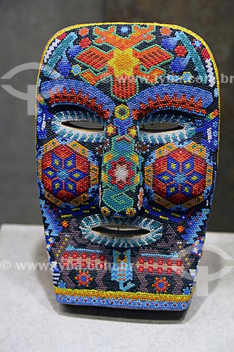  Detail of mask on exhibit - Museo Nacional de Antropologia (National Museum of Anthropology of Mexico)  - Mexico city - Federal District - Mexico
