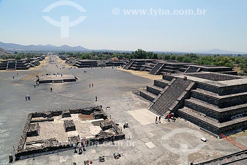  General view of the Teotihuacan ruins from Pirámide de la Luna (Pyramid of the Moon)  - San Juan Teotihuacan city - Mexico state - Mexico
