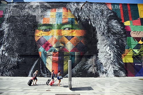  Detail of Ethnicities Wall - Mayor Luiz Paulo Conde Waterfront (2016)  - Rio de Janeiro city - Rio de Janeiro state (RJ) - Brazil