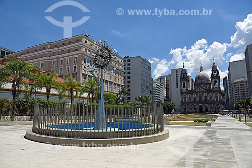  Pyre of the Olympic Games - Rio 2016 - Candelaria Square - Casa Franca-Brasil (France-Brazil Cultural Center), Bank of Brazil Cultural Center and Our Lady of Candelaria Church in the background  - Rio de Janeiro city - Rio de Janeiro state (RJ) - Brazil