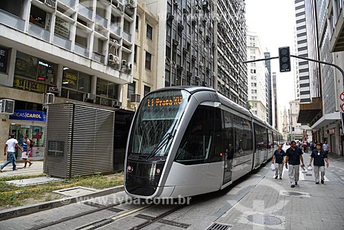  Light rail transit transiting on September Seven Avenue  - Rio de Janeiro city - Rio de Janeiro state (RJ) - Brazil