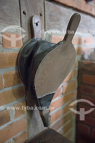  Detail of bellows inside of kitchen - social part of the house - of the National Museum of Immigration and Colonization (1870)  - Joinville city - Santa Catarina state (SC) - Brazil