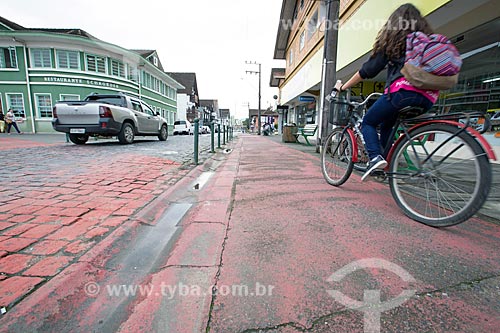  Bike lane - Luiz Abry Street  - Pomerode city - Santa Catarina state (SC) - Brazil