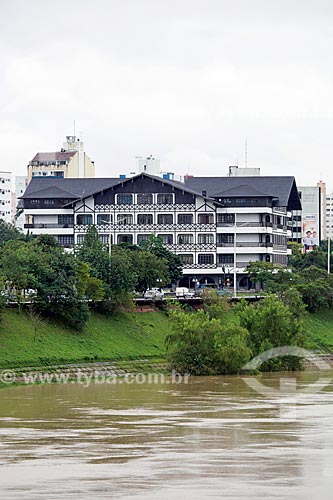  View of the headquarters of Blumenau city hall in the background  - Blumenau city - Santa Catarina state (SC) - Brazil
