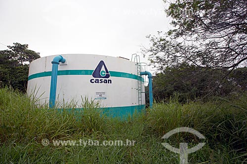  Water tank of the Catarinense Water and Sanitation Company (CASAN) - water and sewage treatment services concessionaire - Gloria Hill  - Laguna city - Santa Catarina state (SC) - Brazil