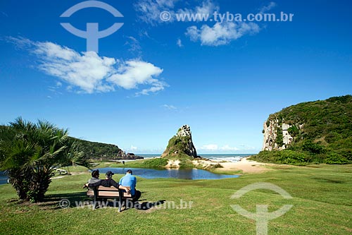  People observing view of the Guarita State Park  - Torres city - Rio Grande do Sul state (RS) - Brazil