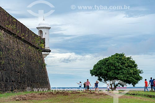  View of wall and observation post of the Saint Joseph of Macapa Fortress (1754)  - Macapa city - Amapa state (AP) - Brazil