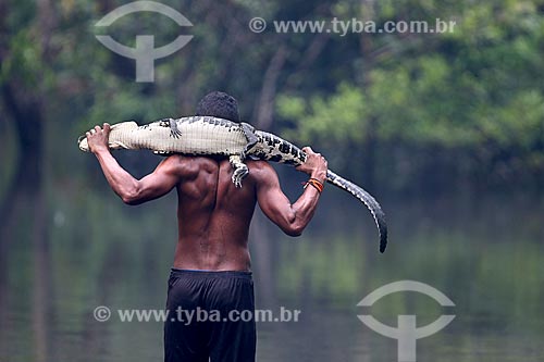  Detail of riverine fishing alligator - Ubim River  - Manacapuru city - Amazonas state (AM) - Brazil