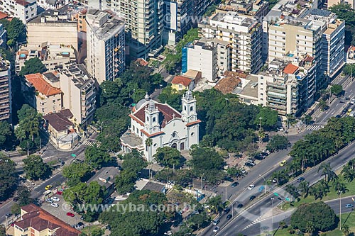  View of the Santa Margarida Maria Parish (1956) from the Christ the Redeemer mirante  - Rio de Janeiro city - Rio de Janeiro state (RJ) - Brazil