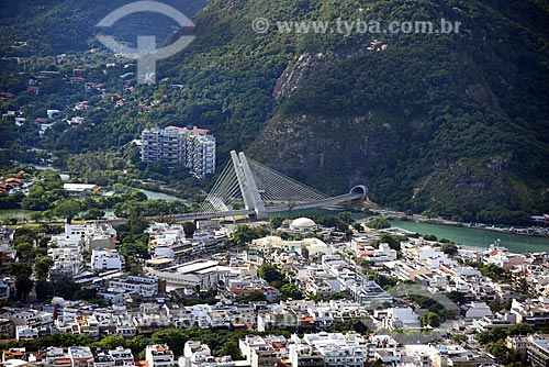  Aerial photo of the cable-stayed bridge in line 4 of the Rio Subway  - Rio de Janeiro city - Rio de Janeiro state (RJ) - Brazil