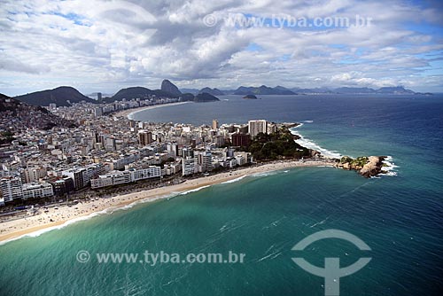  Aerial photo of the Arpoador Beach with the Arpoador Stone  - Rio de Janeiro city - Rio de Janeiro state (RJ) - Brazil