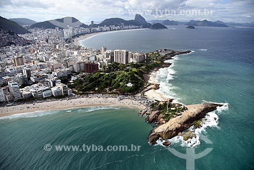  Aerial photo of the Arpoador Beach with the Arpoador Stone  - Rio de Janeiro city - Rio de Janeiro state (RJ) - Brazil