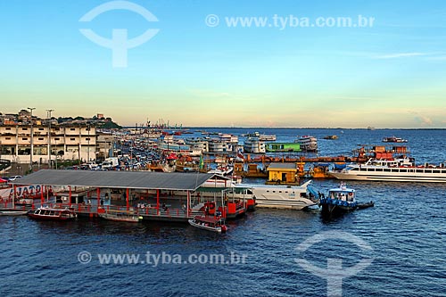  Manaus Port on the banks of the Negro River during the sunset  - Manaus city - Amazonas state (AM) - Brazil