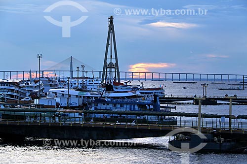  Manaus Port on the banks of the Negro River during the sunset  - Manaus city - Amazonas state (AM) - Brazil