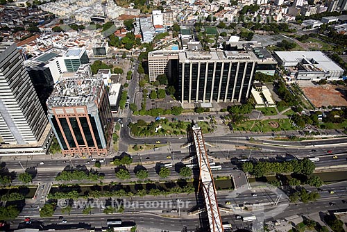  Aerial photo of the Teleporto of Rio de Janeiro city - to the left - with the Rio de Janeiro city hall - to the right  - Rio de Janeiro city - Rio de Janeiro state (RJ) - Brazil
