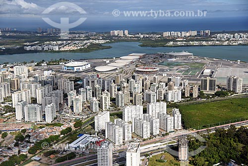  Aerial photo of the Barra da Tijuca neighborhood with the Rio 2016 Olympic Park in the background  - Rio de Janeiro city - Rio de Janeiro state (RJ) - Brazil