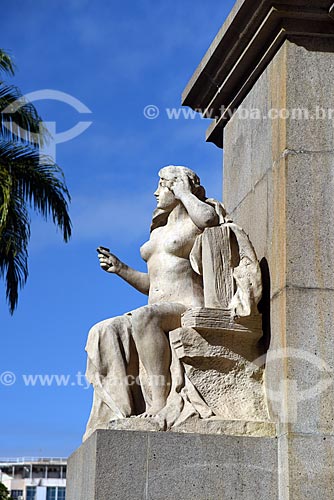  Detail of statue at the base of the obelisk - Expedicionarios Square (Expeditionaries Square)  - Rio de Janeiro city - Rio de Janeiro state (RJ) - Brazil
