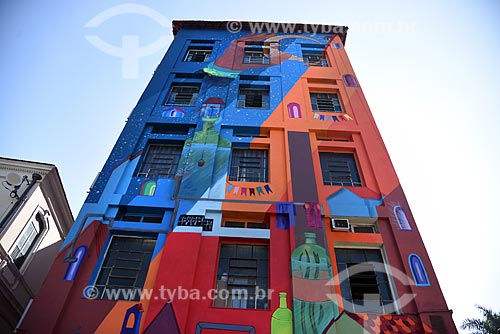  Graffiti called short stories - Rivadavia Correa Municipal School - part of the Projeto Rio Big Walls  - Rio de Janeiro city - Rio de Janeiro state (RJ) - Brazil