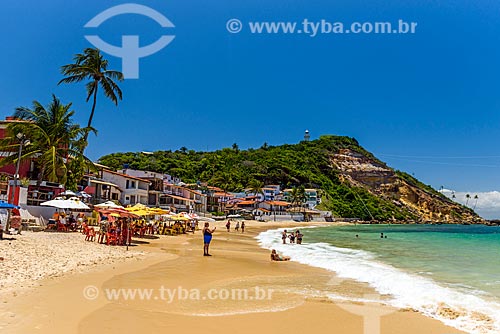  View of the 1st Beach waterfront with the Sao Paulo Hill in the background  - Cairu city - Bahia state (BA) - Brazil