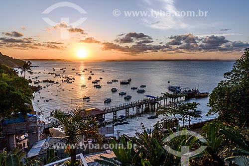  View of the sunset from Sao Paulo Hill Port  - Cairu city - Bahia state (BA) - Brazil